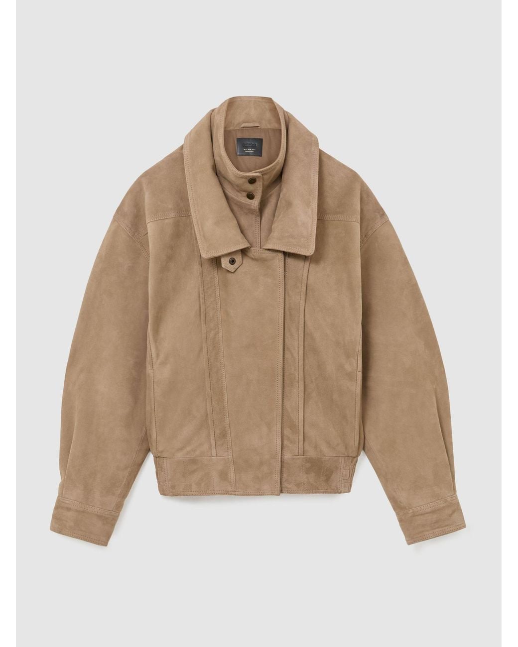 Reiss Natural Suede Double-Layer Relaxed-Fit Jacket
