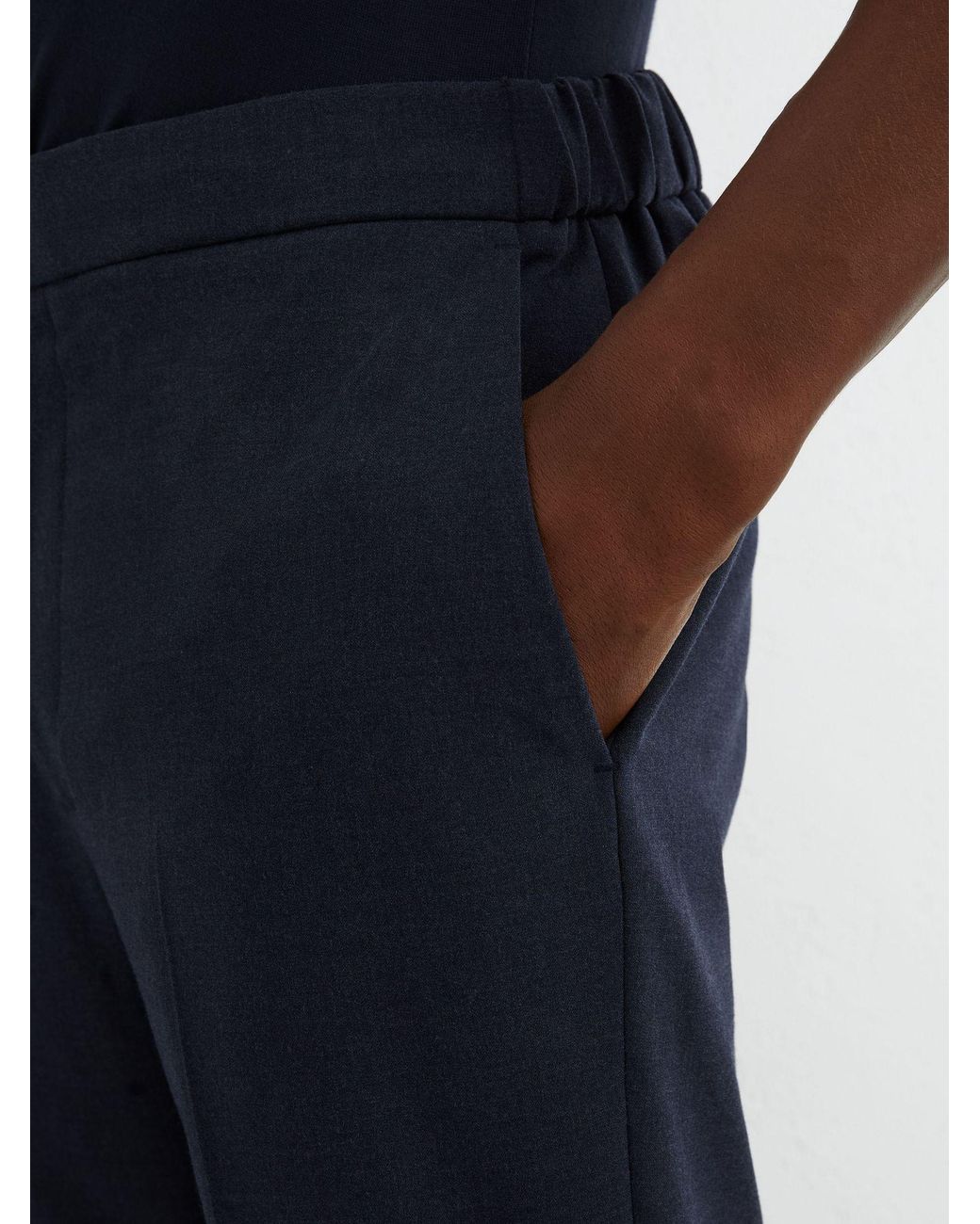 Reiss Blue Slim-Fit Stretch Drawstring Trousers for men