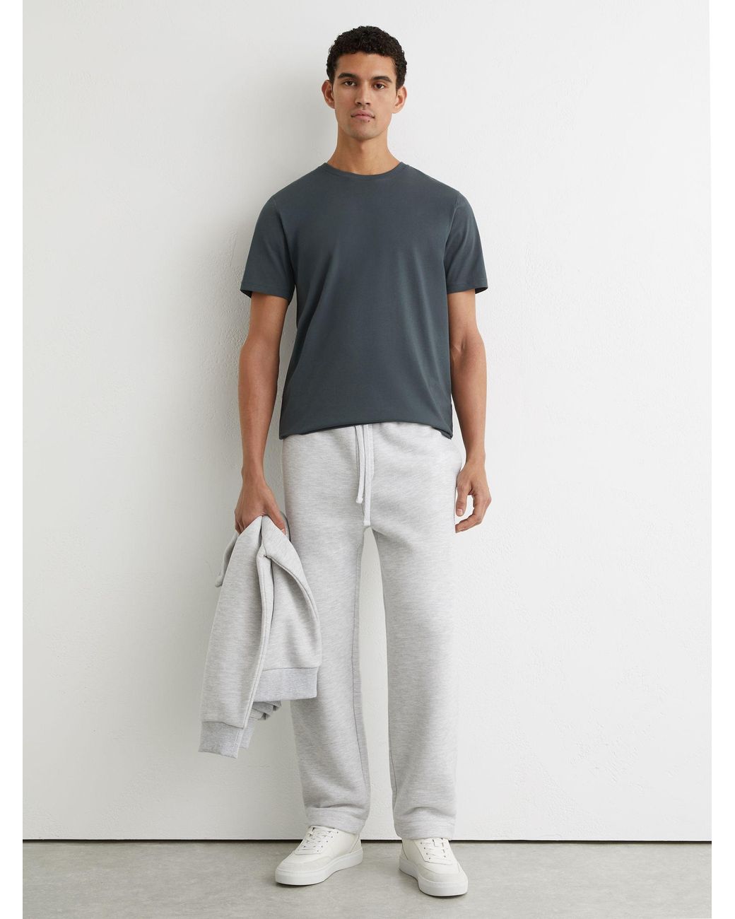 Reiss Gray Cotton Crew-Neck T-Shirt for men