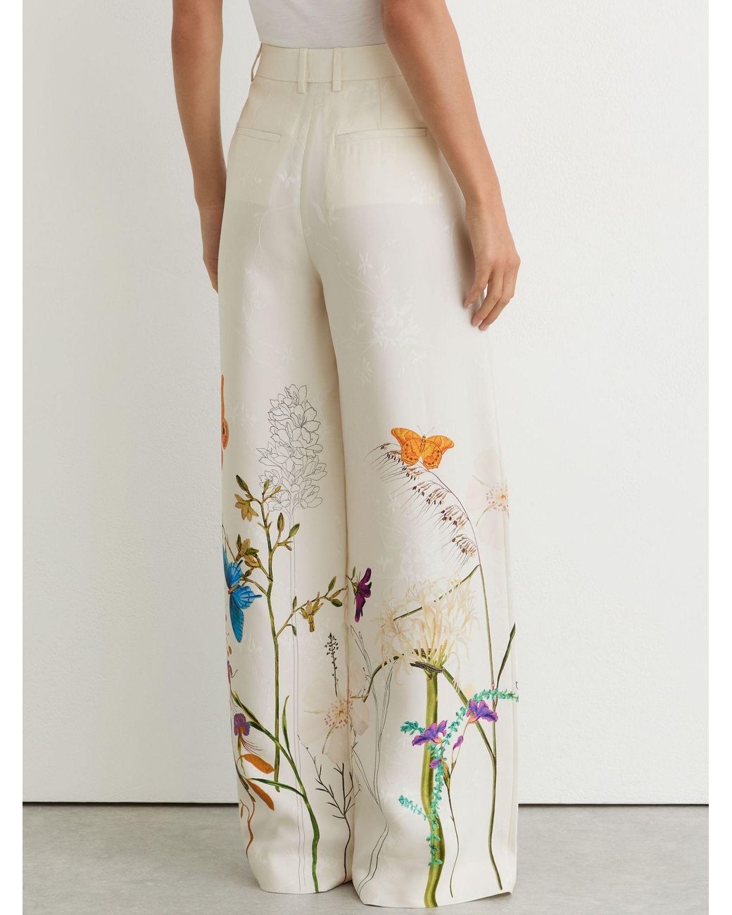 Reiss Natural X Nybg Printed Wide-Leg Suit Trousers