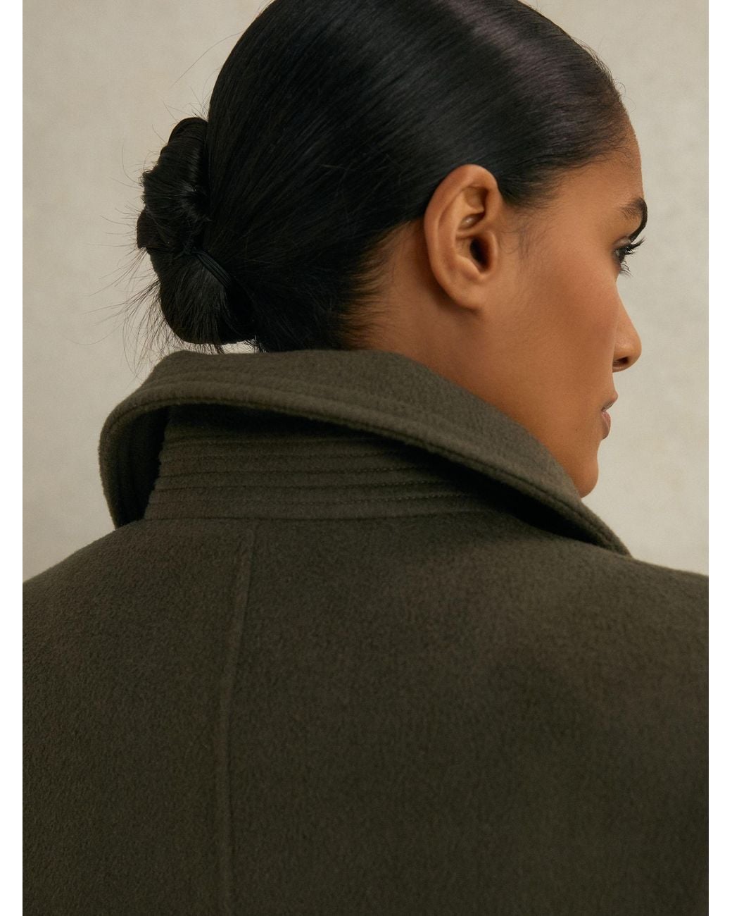 Reiss Natural Atelier Wool Belted Blindseam Coat