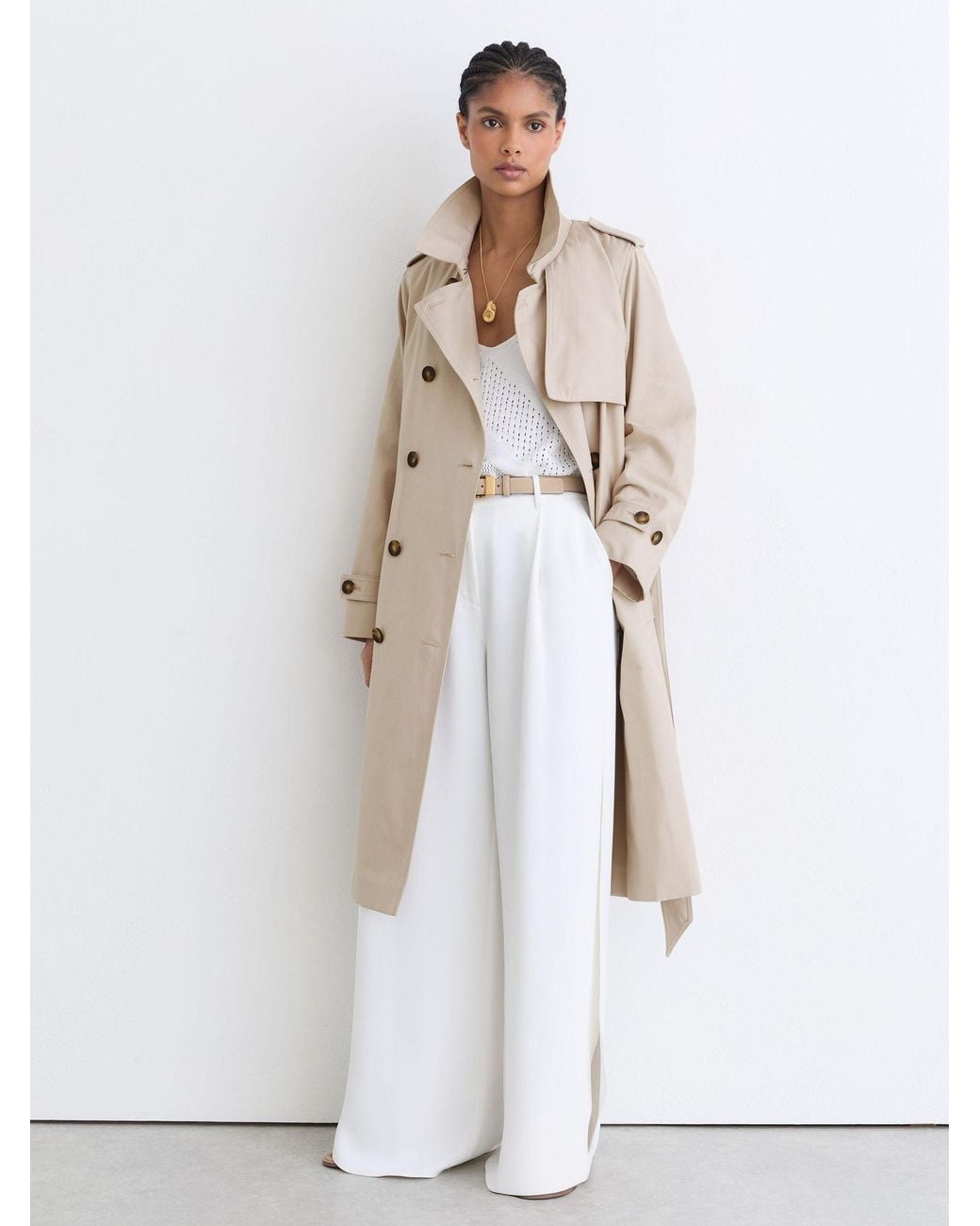 Reiss Natural Hooded Insert Trench Coat