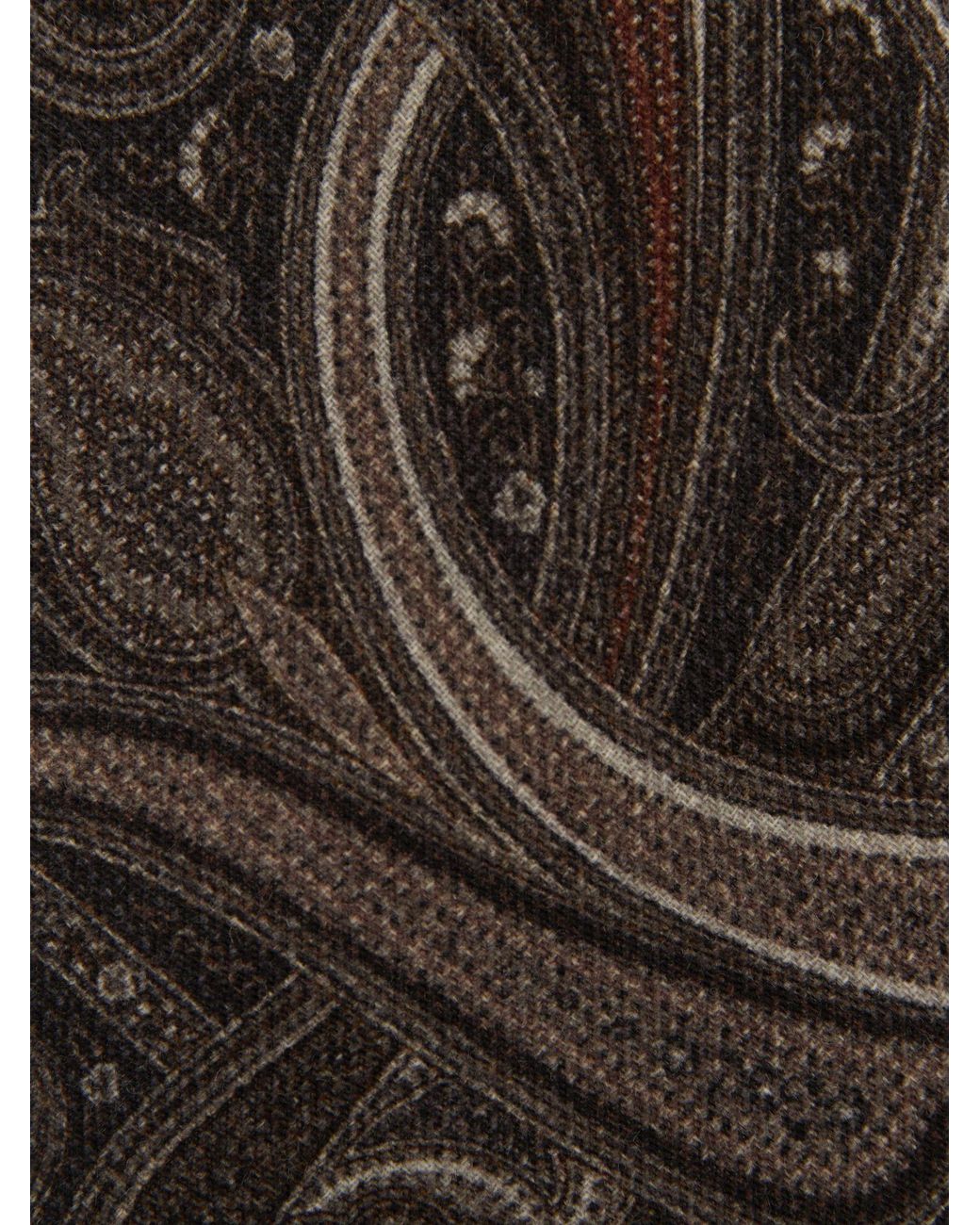 Reiss Cesare - Brown Wool Paisley-print Tie, One for men