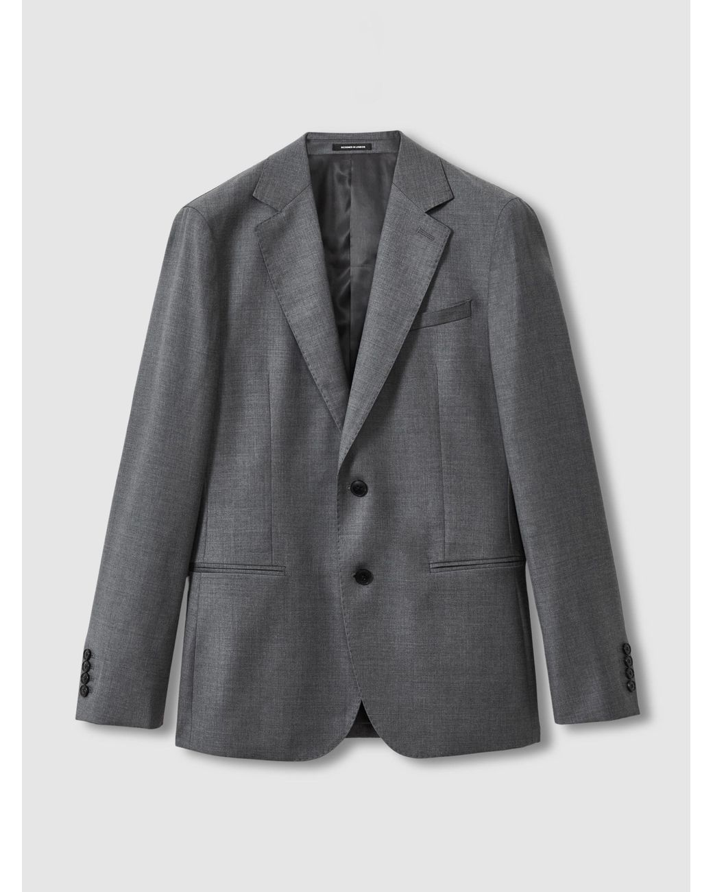 Reiss Gray Slim-Fit Single Breasted Wool Suit Jacket for men