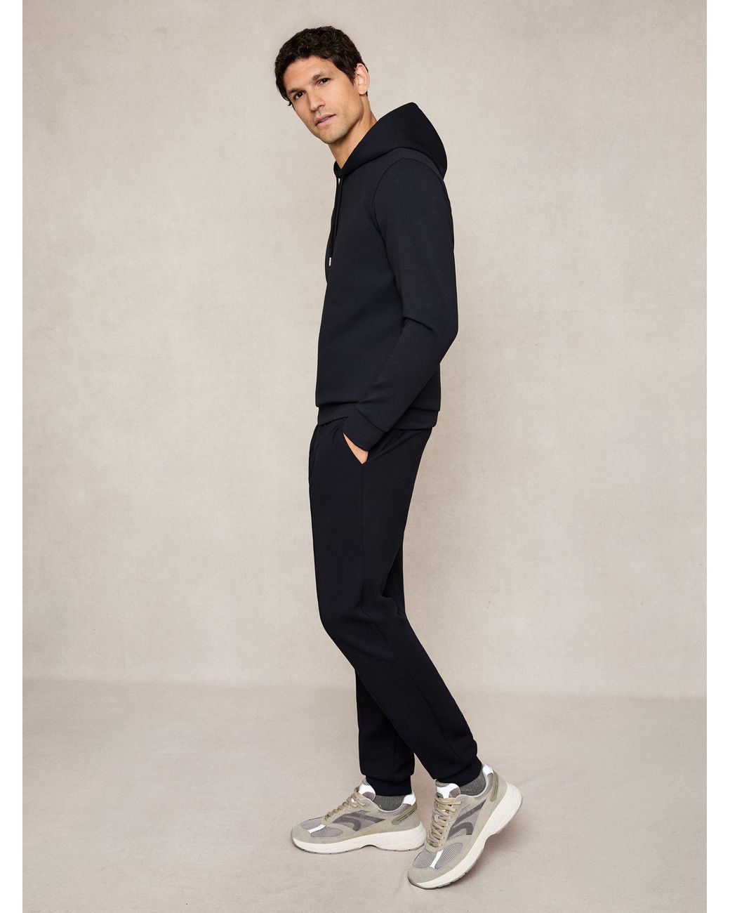 Reiss Gray Drawstring Hoodie for men