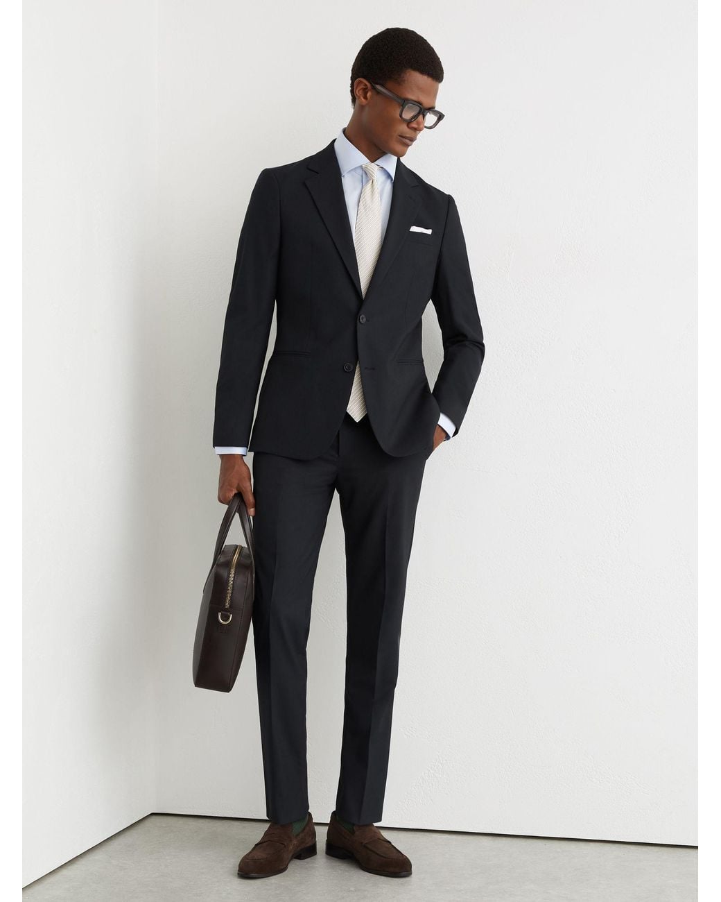 Reiss Blue Tailored Fit Single-Breasted Suit Blazer for men
