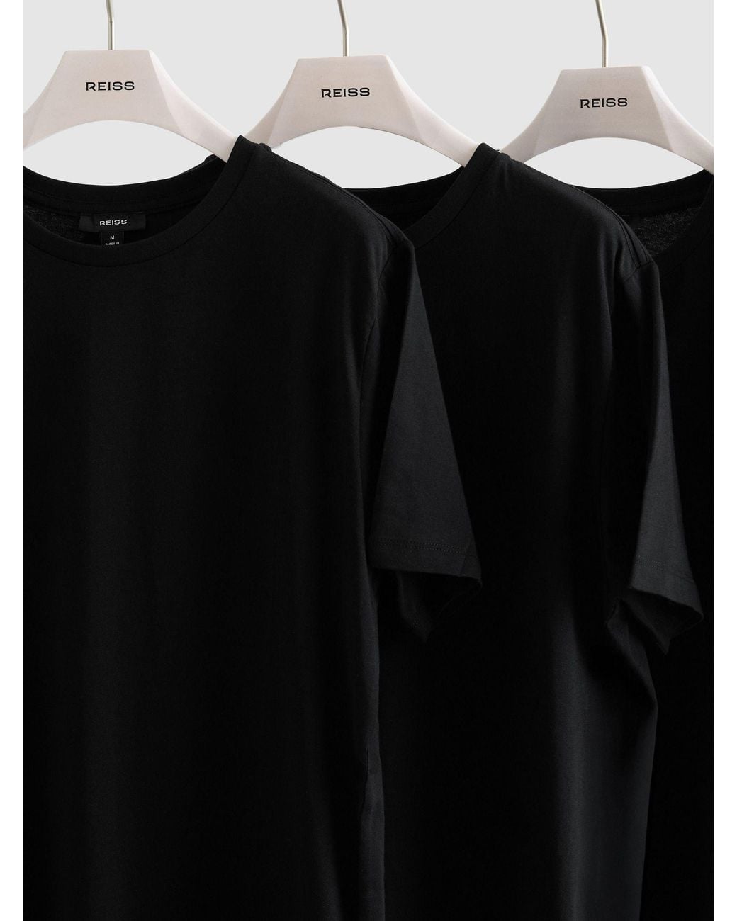 Reiss Black Bless Pack Cotton Crew-Neck T-Shirts for men