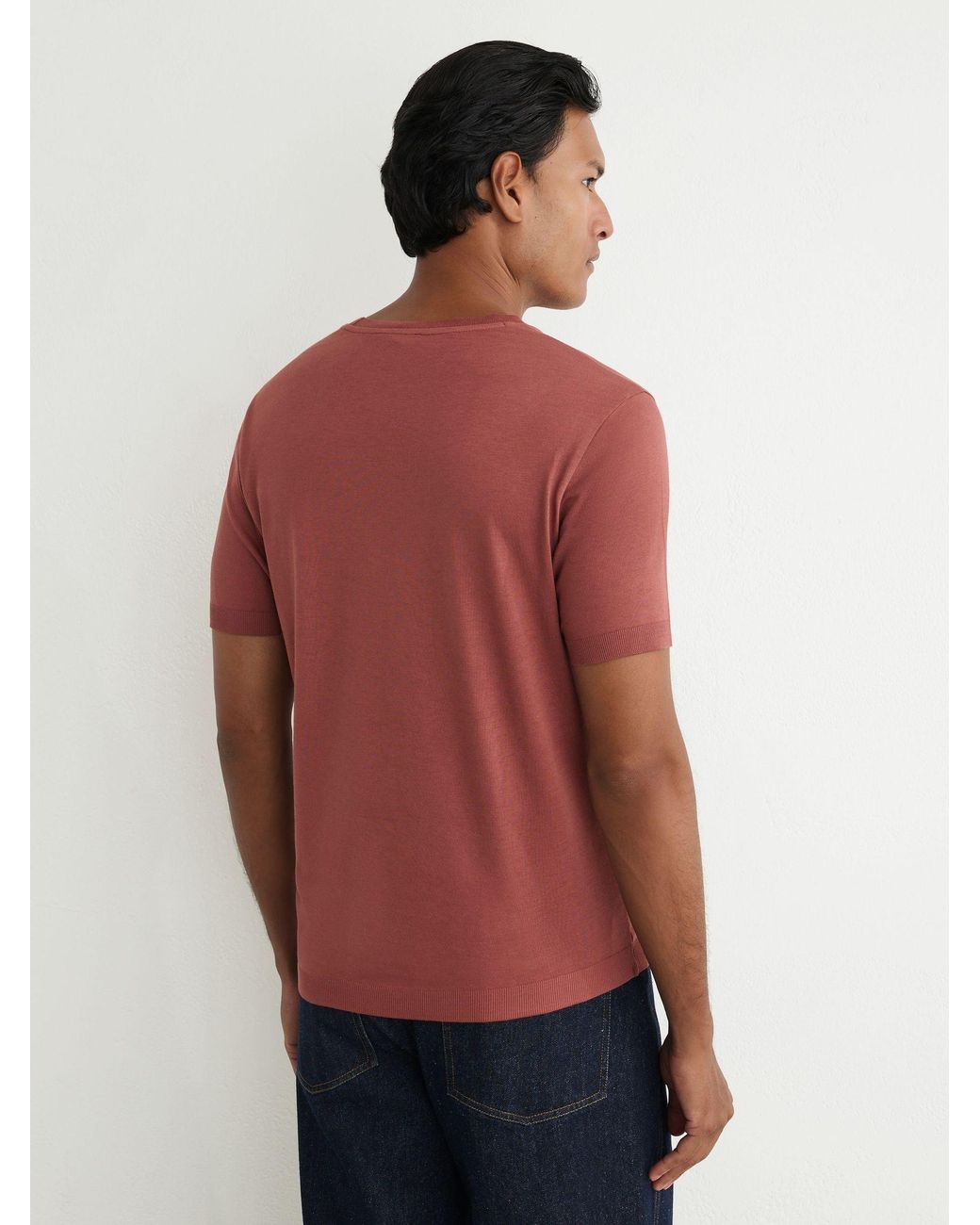 Reiss Red Cotton- Crew-Neck Modern-Fit T-Shirt for men