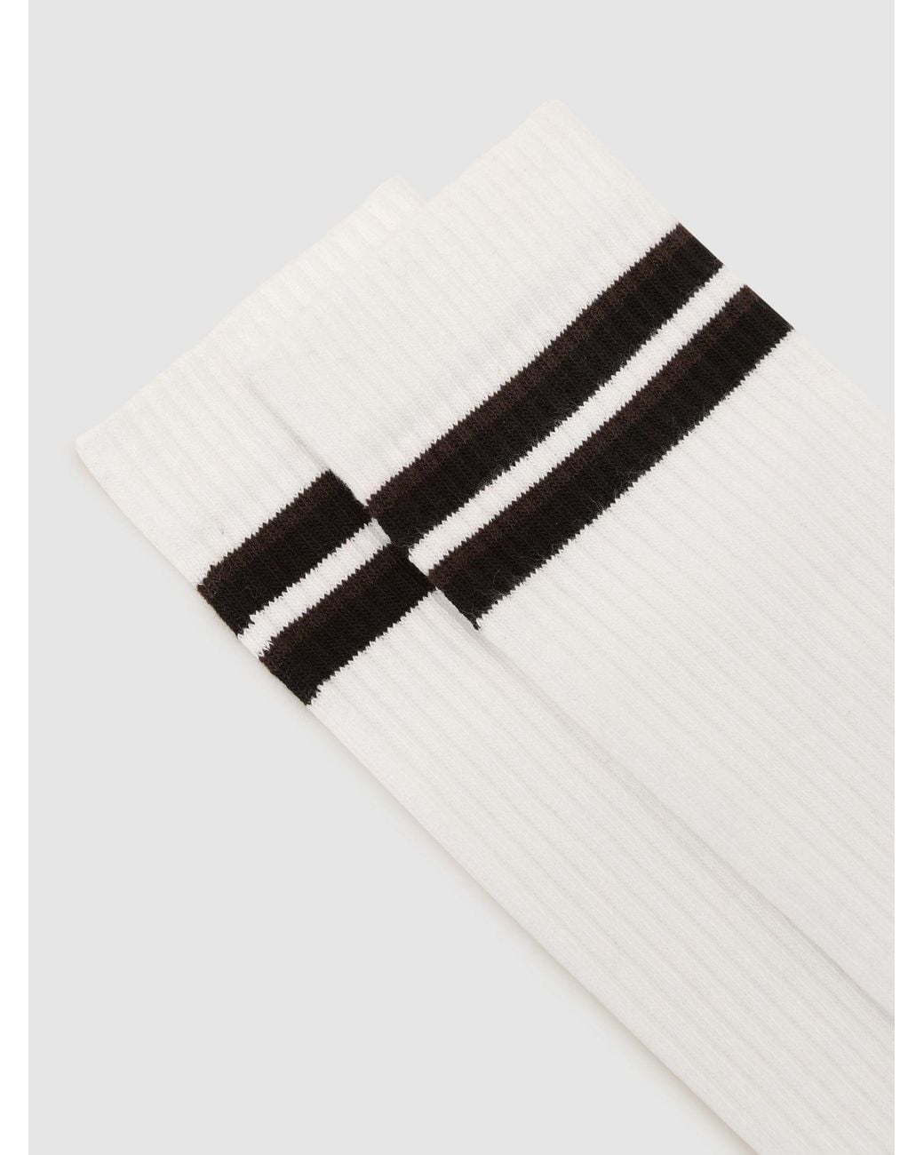 Reiss Natural Cotton-Blend Ribbed Stripe-Detail Socks, S & M for men