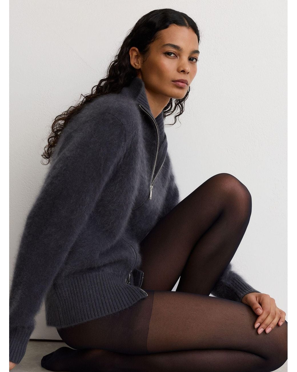 Reiss Blue Talitha Coloured 40 Denier Tights