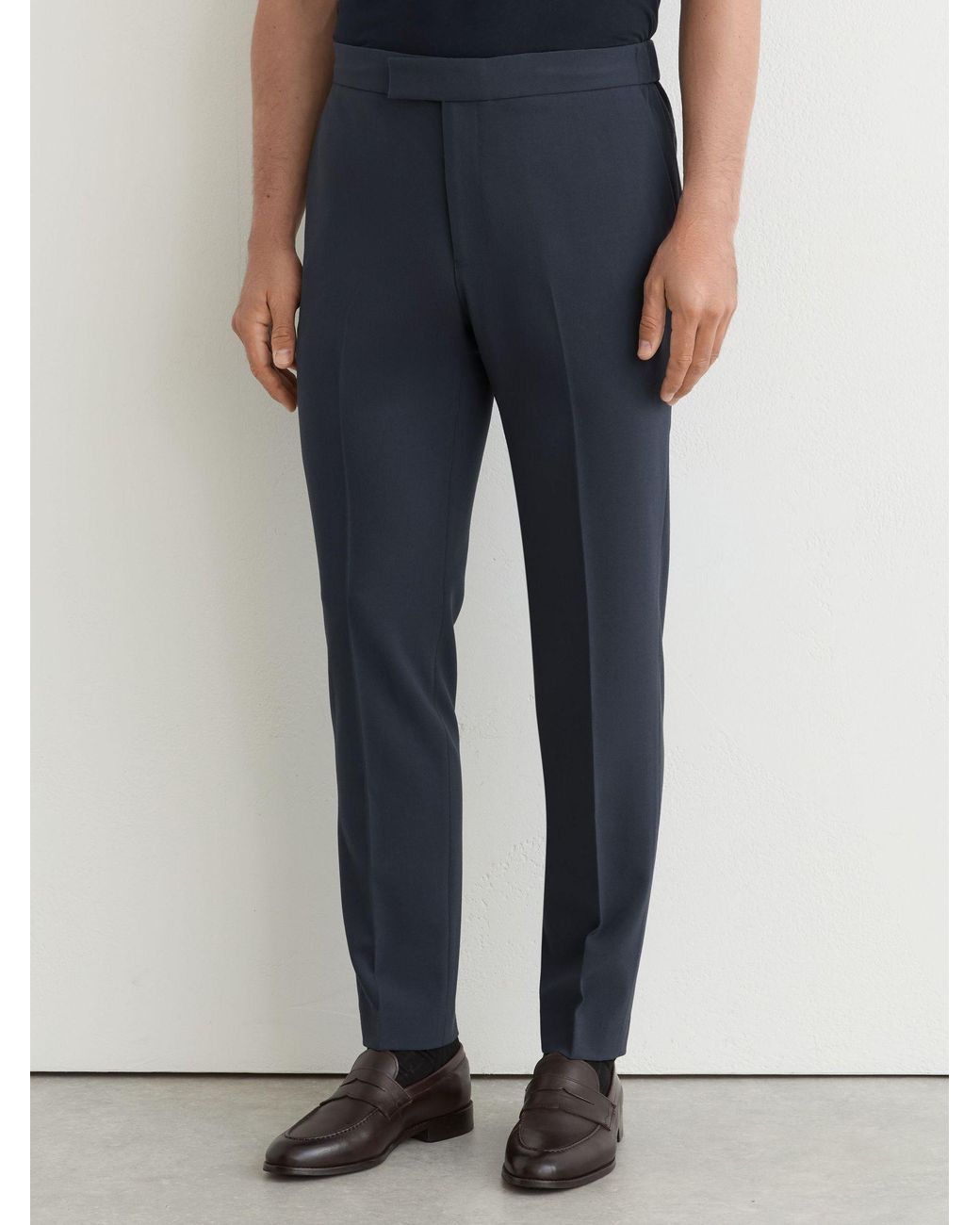 Reiss Blue Slim-Fit Drawcord Trousers for men