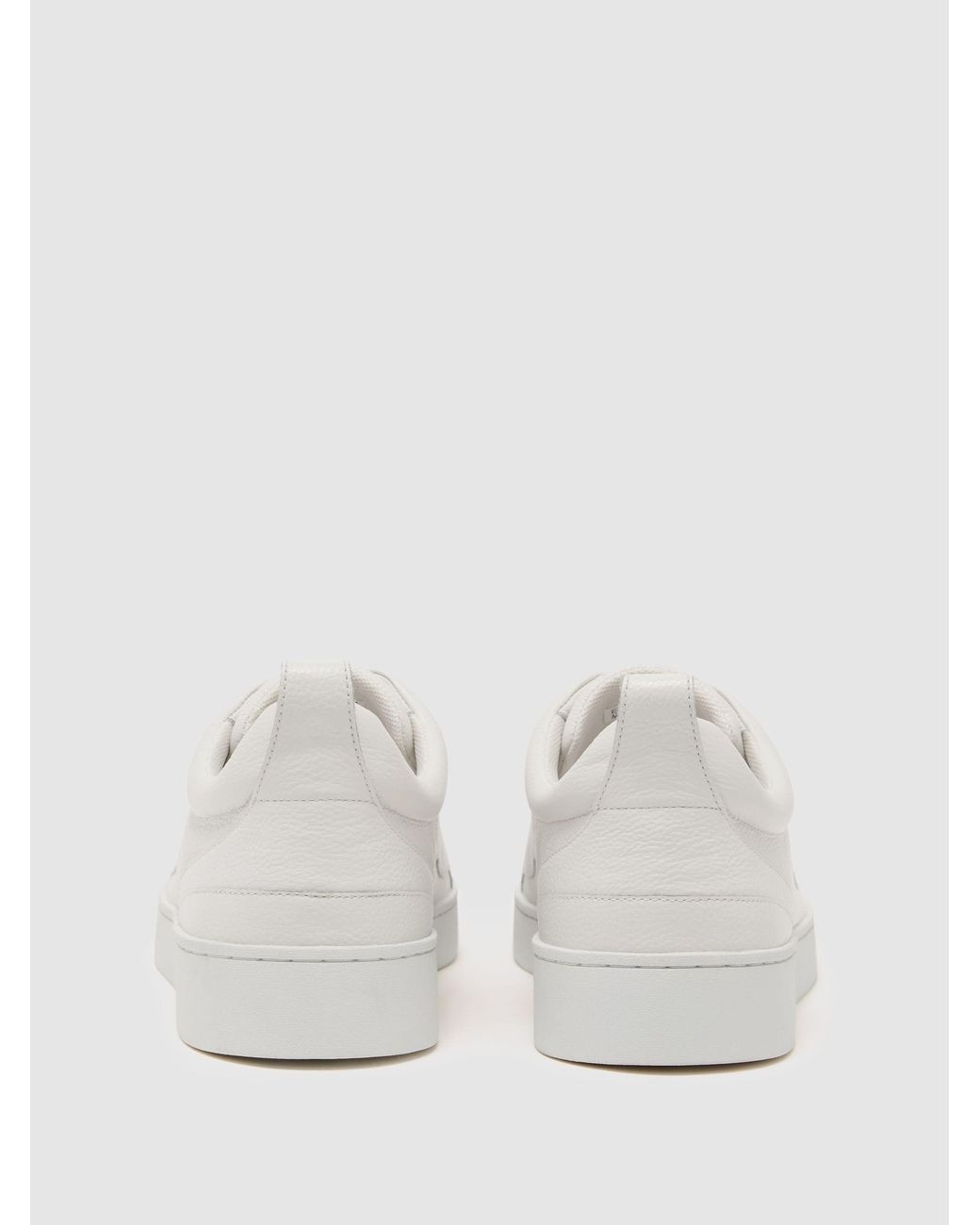 Reiss Natural Henry Bonded-Leather Elasticated Trainers for men