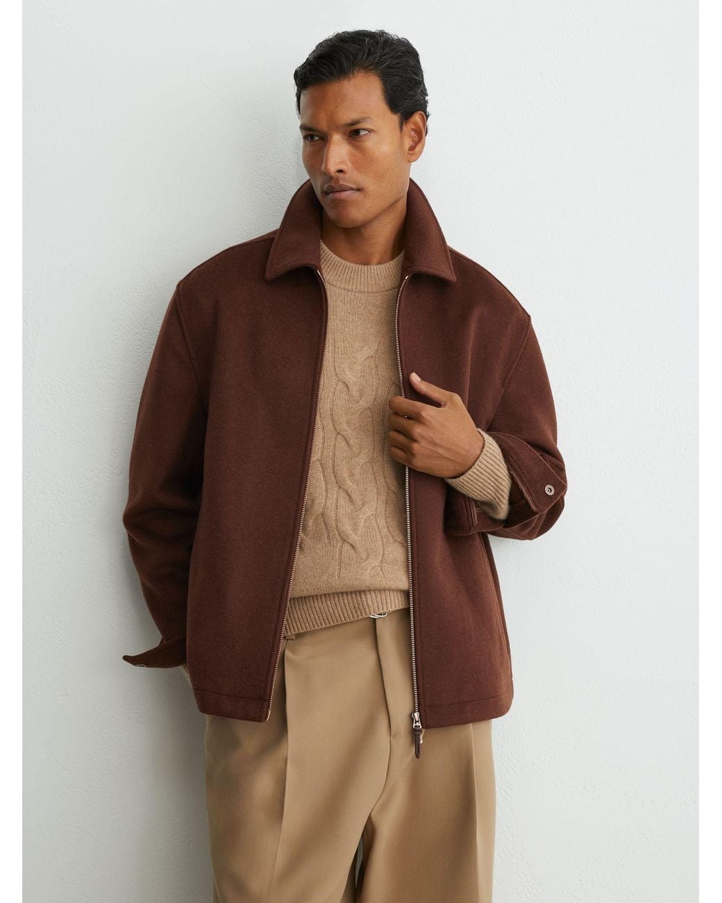 Reiss Brown Rust Foley Shirt for men