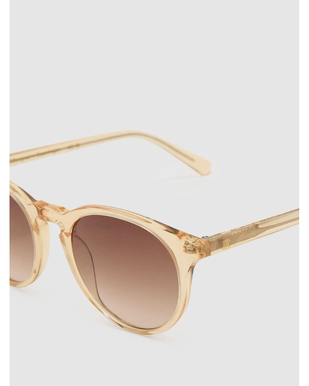 Messyweekend Brown Round-Frame Sunes for men
