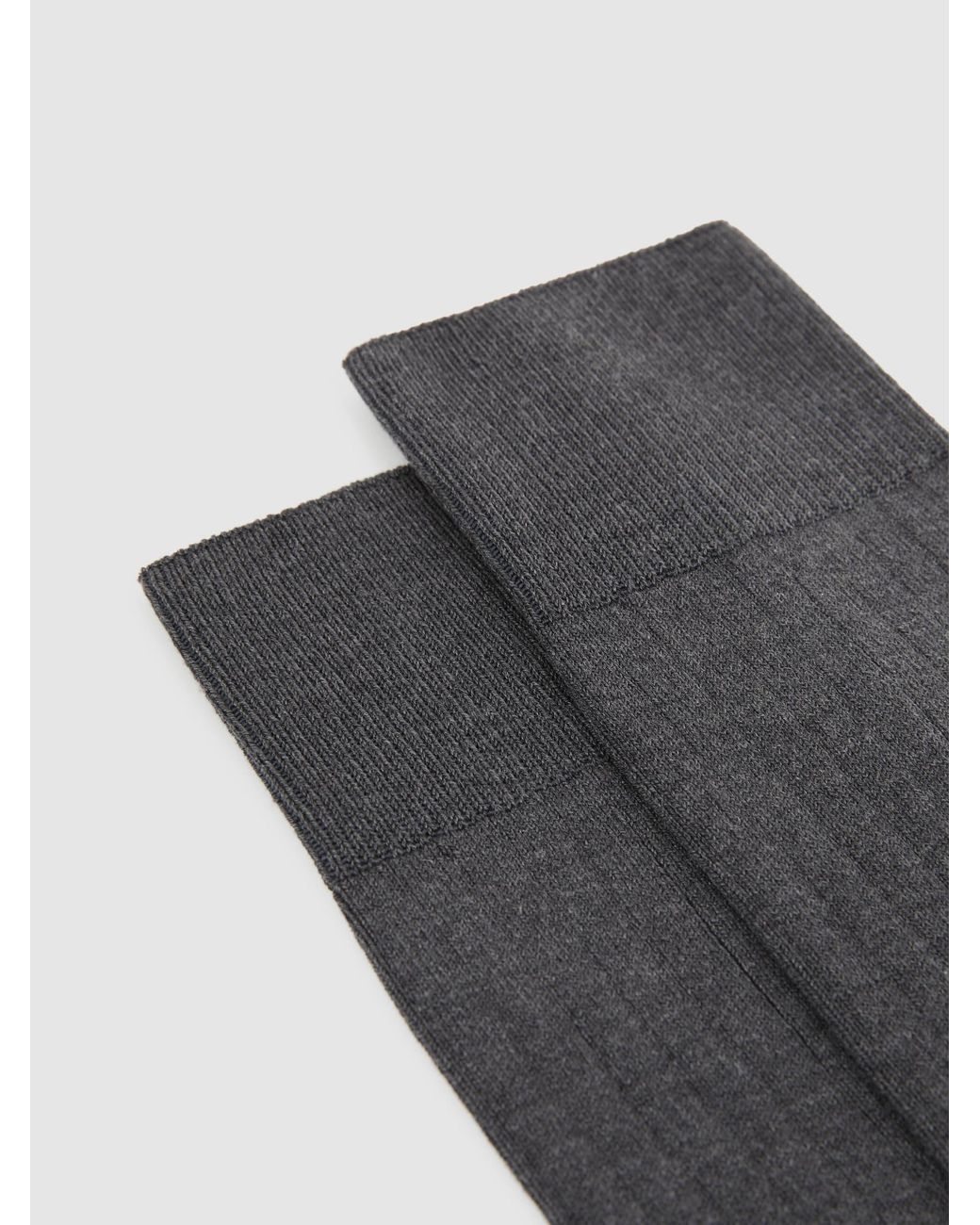 Reiss Black Fela - Charcoal Ribbed Socks, M/l for men
