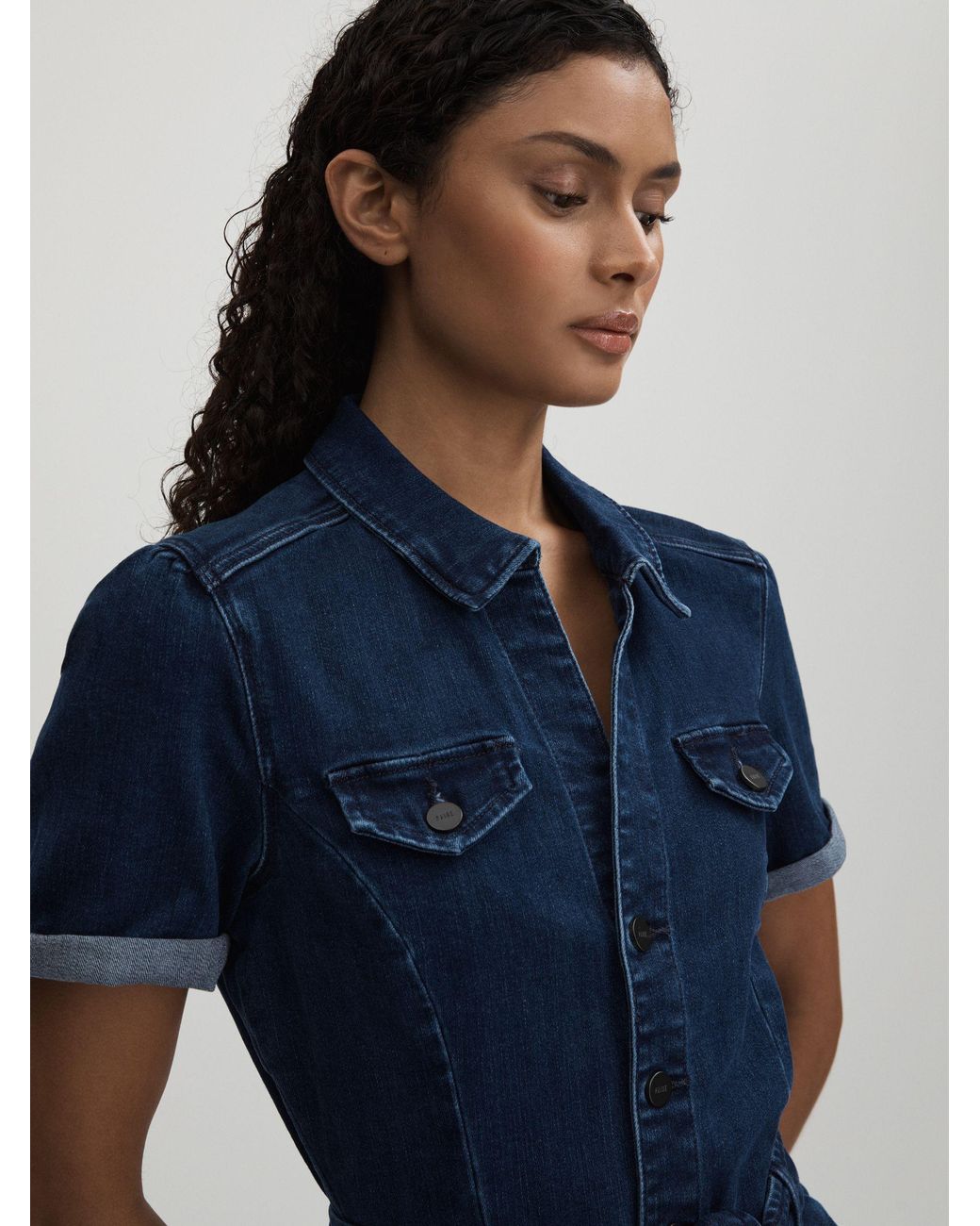 PAIGE Blue Anessa Jumpsuit Plain