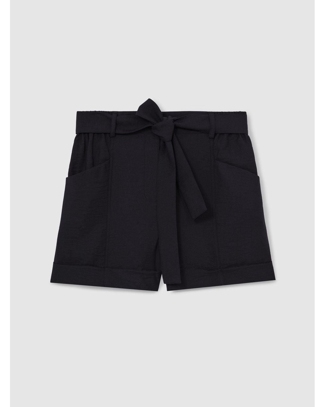 Reiss Blue Belted Button Tab Shorts