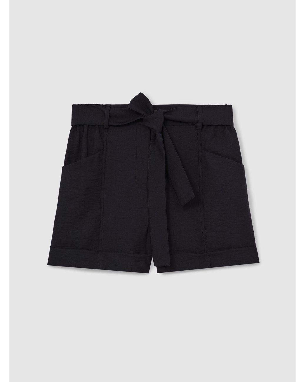 Reiss Blue Belted Button Tab Shorts