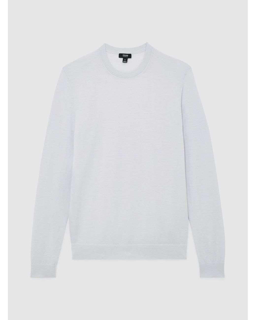 Reiss White Wessex Wool Crew Neck Jumper for men