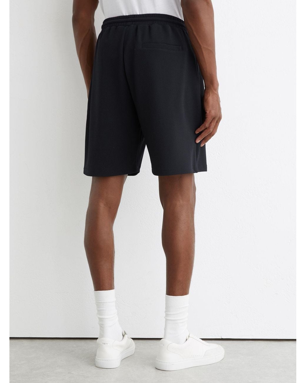 Reiss White Textured Drawstring Shorts for men