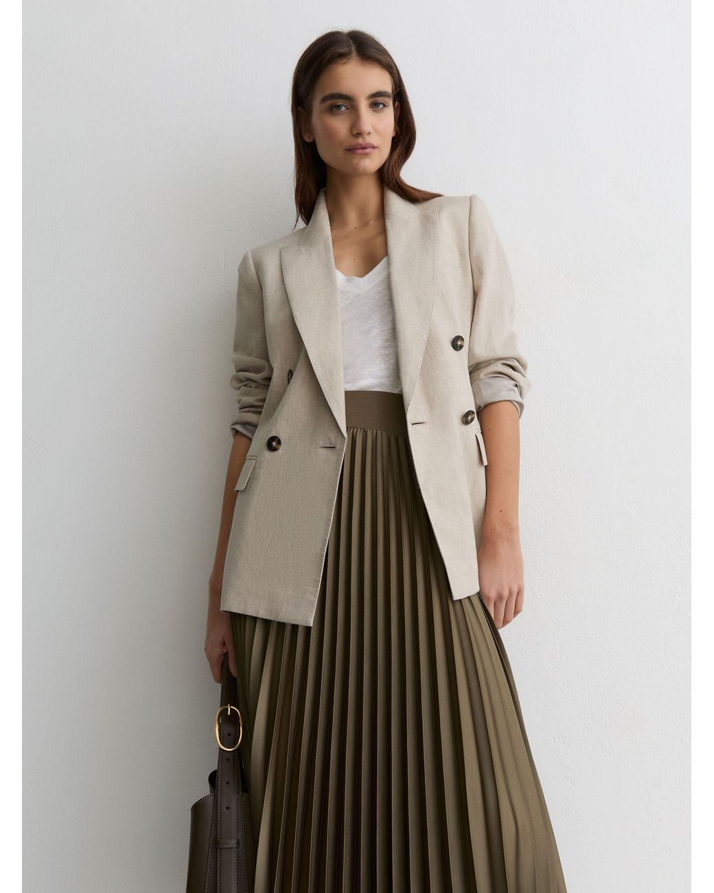 Reiss Multicolor Pleated Midi Skirt