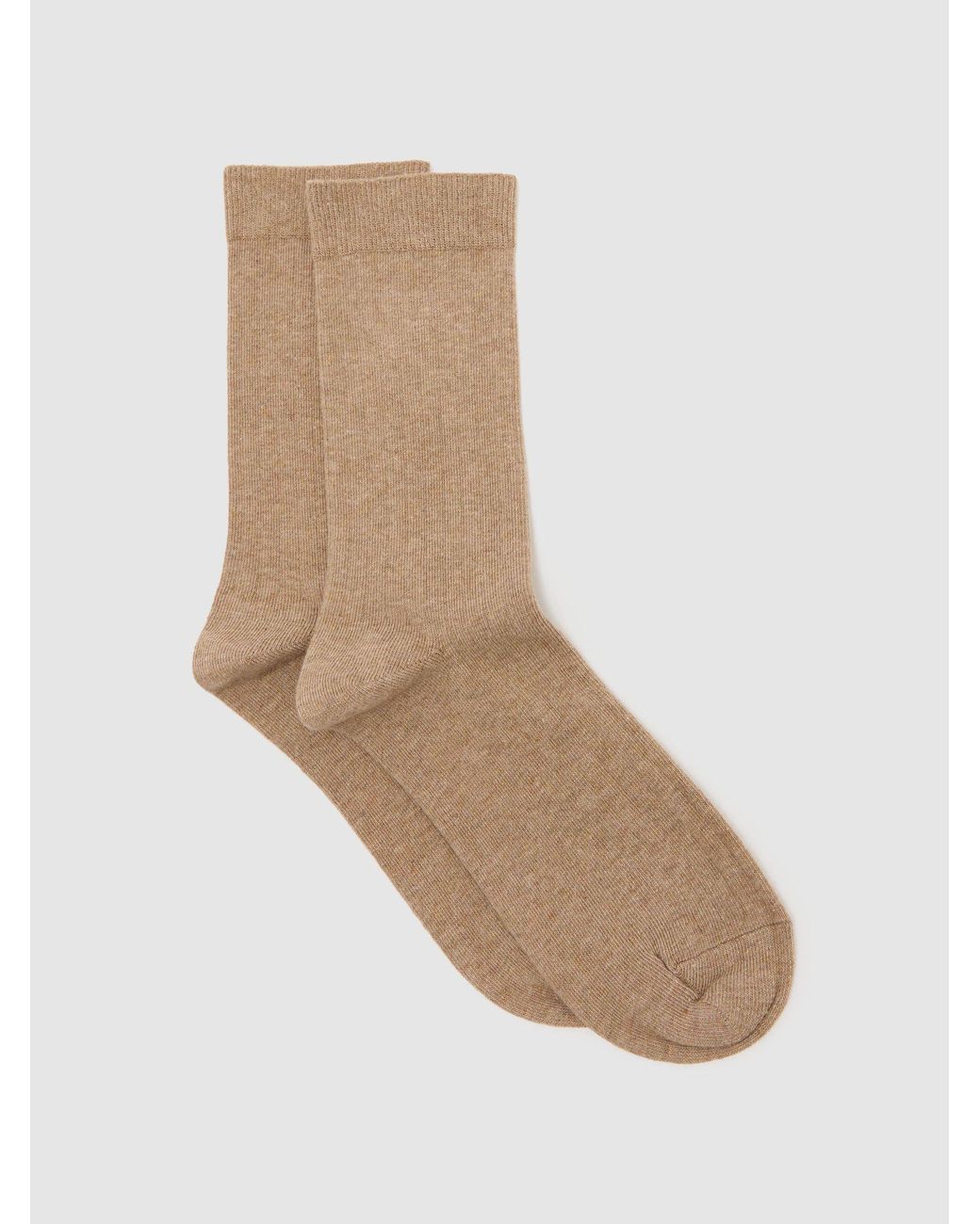 Reiss Natural Cotton-Blend Wide-Rib Socks