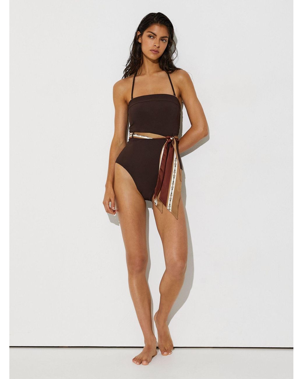 Reiss Multicolor Bandeau Scarf-Tie Swimsuit