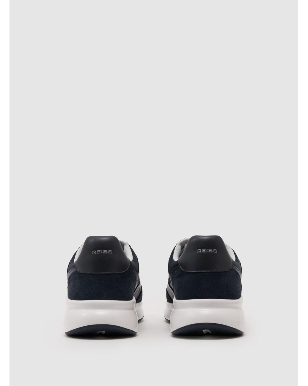 Reiss Blue Suede-Trim Runner Trainers for men