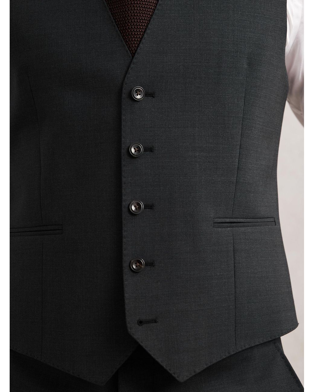Reiss Black Promise - Grey Wool-blend Tailored-fit Waistcoat, Us 40 Regular for men
