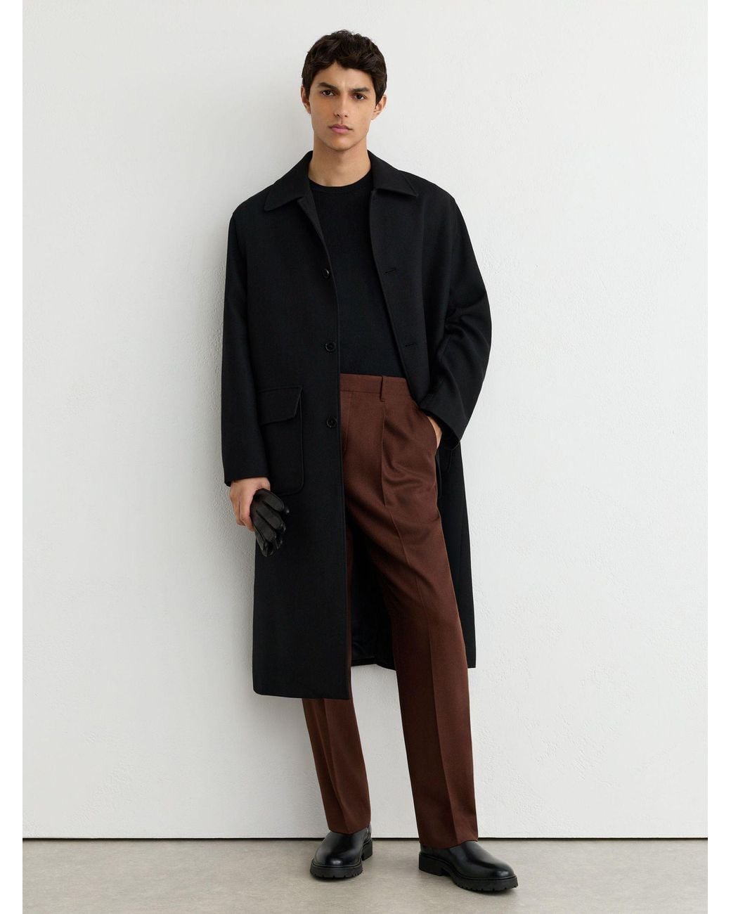 Reiss Black Terrain Wool-Blend Twill Relaxed-Fit Suits for men