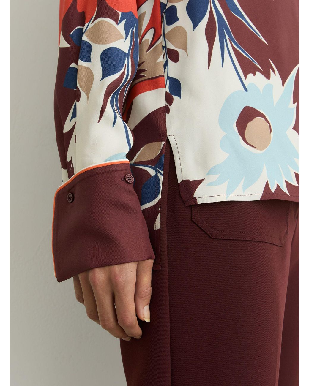 Reiss Red Printed Button-Through Shirt