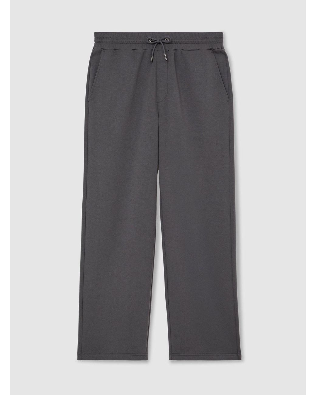 Reiss Gray Rivo - Charcoal Grey Sueded Interlock Jersey Relaxed-fit Joggers, Xs Regular for men