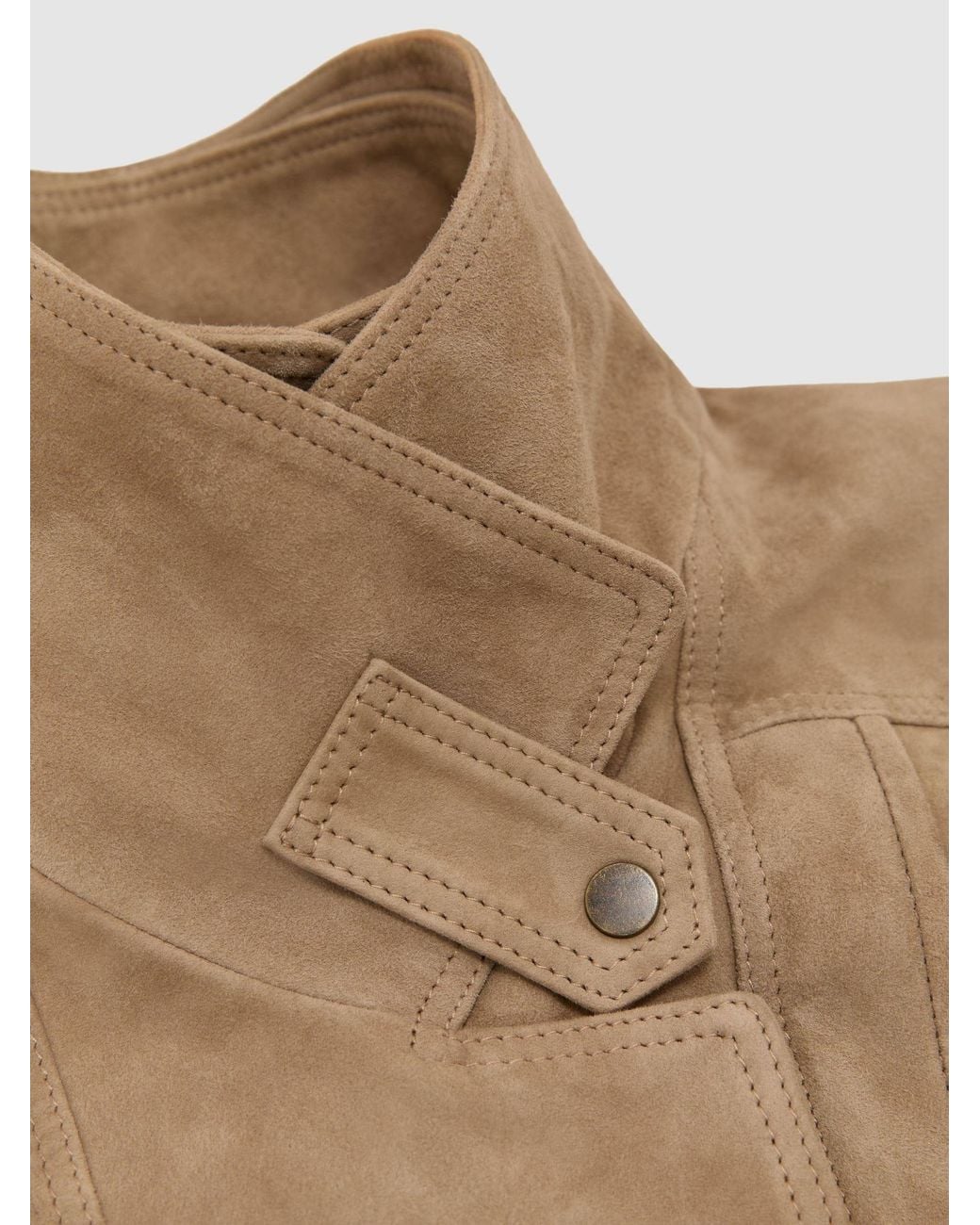 Reiss Natural Suede Double-Layer Relaxed-Fit Jacket