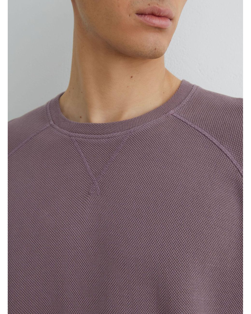 Reiss Purple Cotton-Piqué Garment-Dyed Sweatshirt for men
