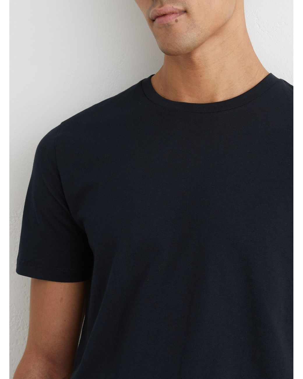 Reiss Blue Bless - Navy Marl Cotton-blend Tailored-fit T-shirt, Xl for men