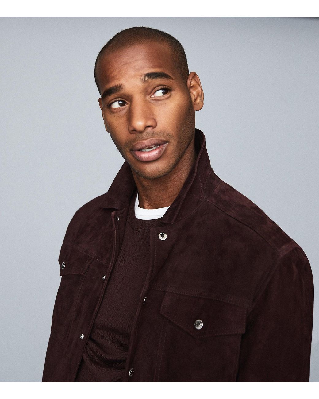 Reiss Suede Trucker Jacket for Men | Lyst