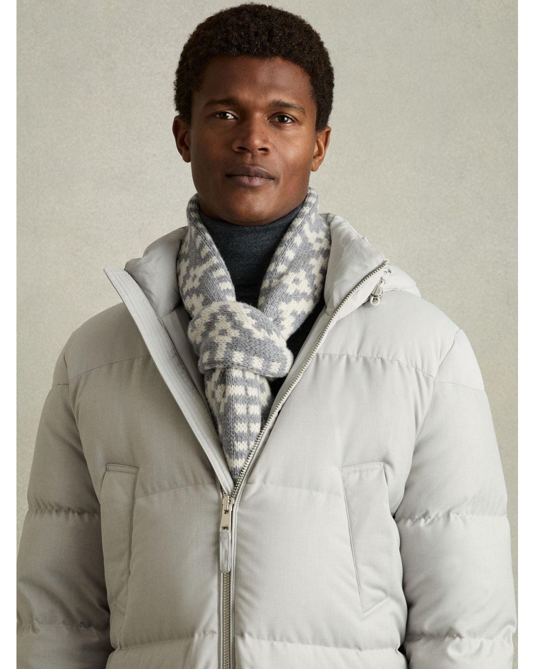 Reiss Gray Berwin Wool-Blend Scarf for men