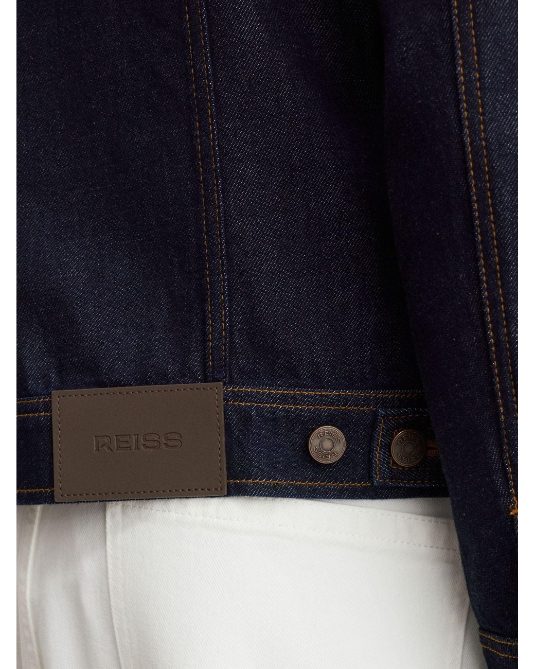 Reiss Blue Acre - Dark Indigo Denim Trucker Jacket, Xs for men