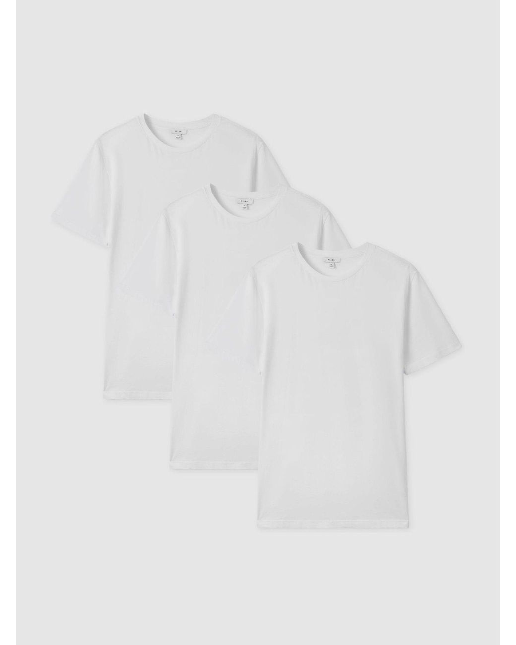 Reiss White Bless Three Pack Of Crew Neck T-Shirts for men