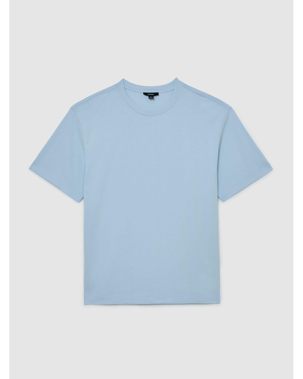 Reiss Blue Cotton Pigment-Dyed Relaxed-Fit T-Shirt for men
