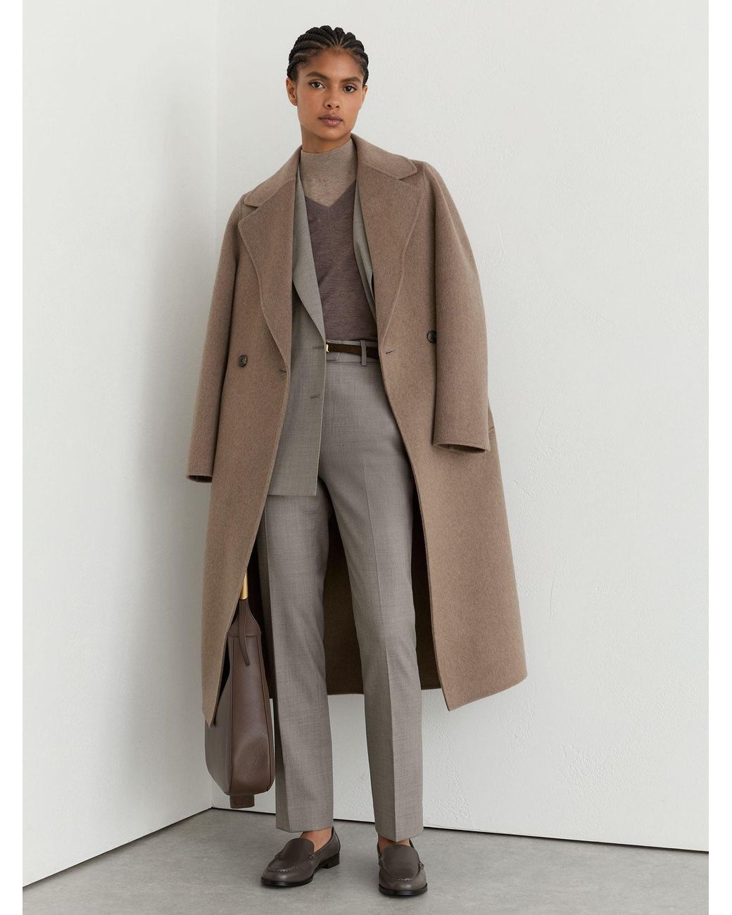 Reiss Natural Wool-Blend Slim-Leg Trousers