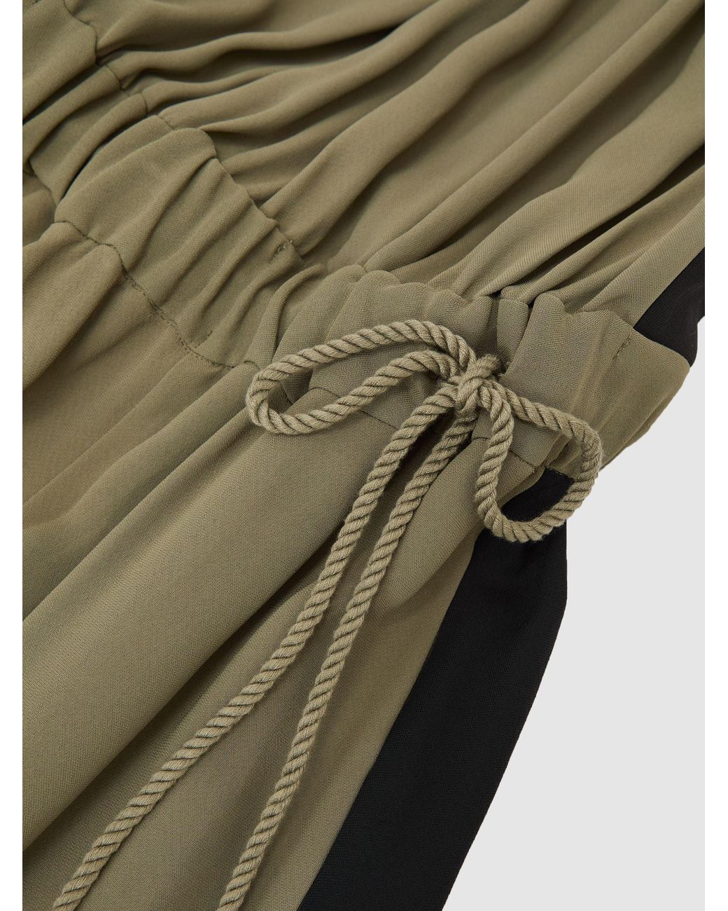 Reiss Green Color Block Gathered Wide-leg Jumpsuit