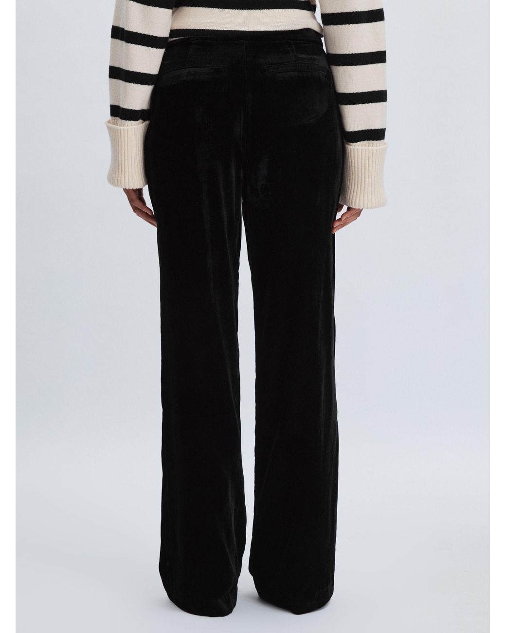 PAIGE Blue Kara Trousers Plain