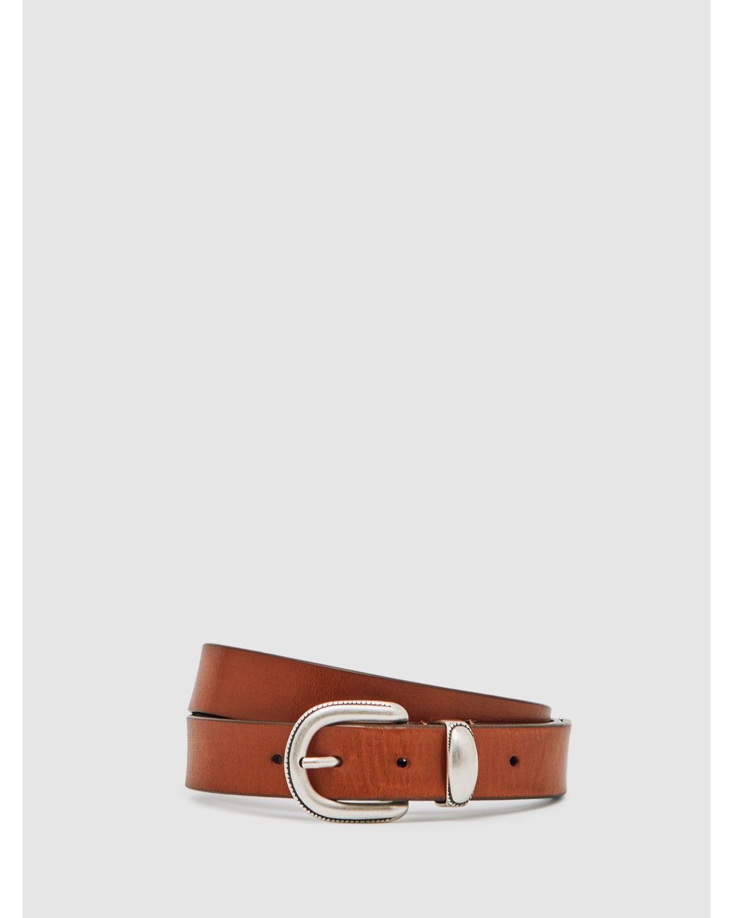 Reiss Multicolor Jonny - Tan Brown Leather Western Belt, 34 for men