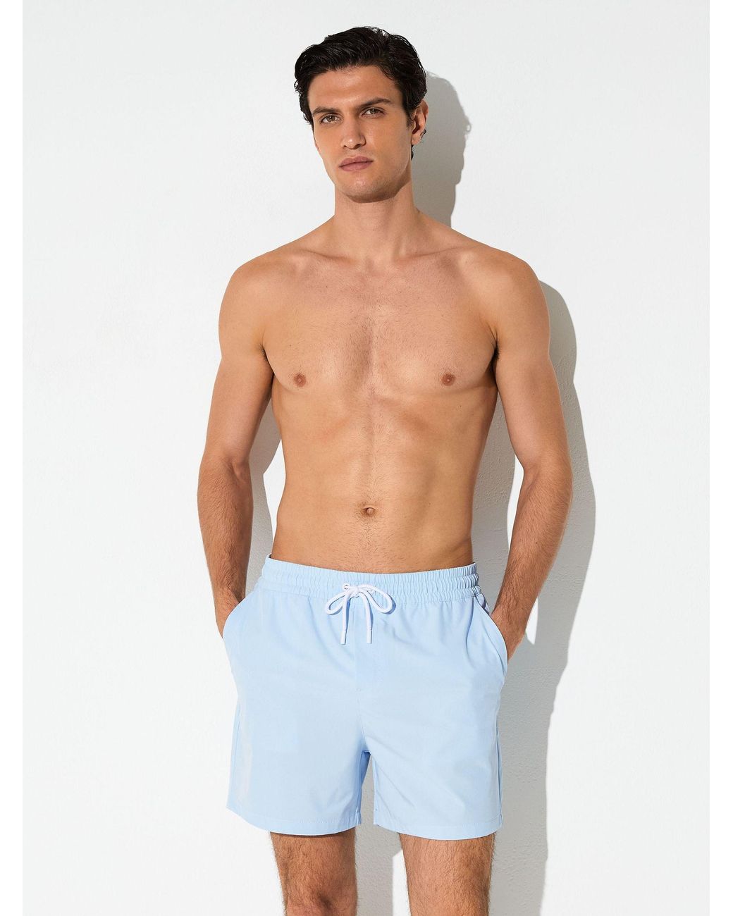 Reiss Blue Drawstring Swim Shorts for men