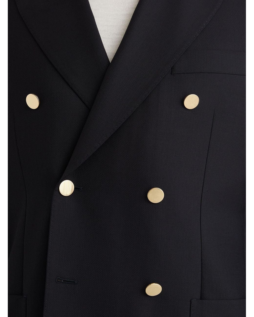 Reiss Blue Db - Navy Captain Db Hopsack Double-breasted Blazer Classic-fit With Wool, Us 42 for men