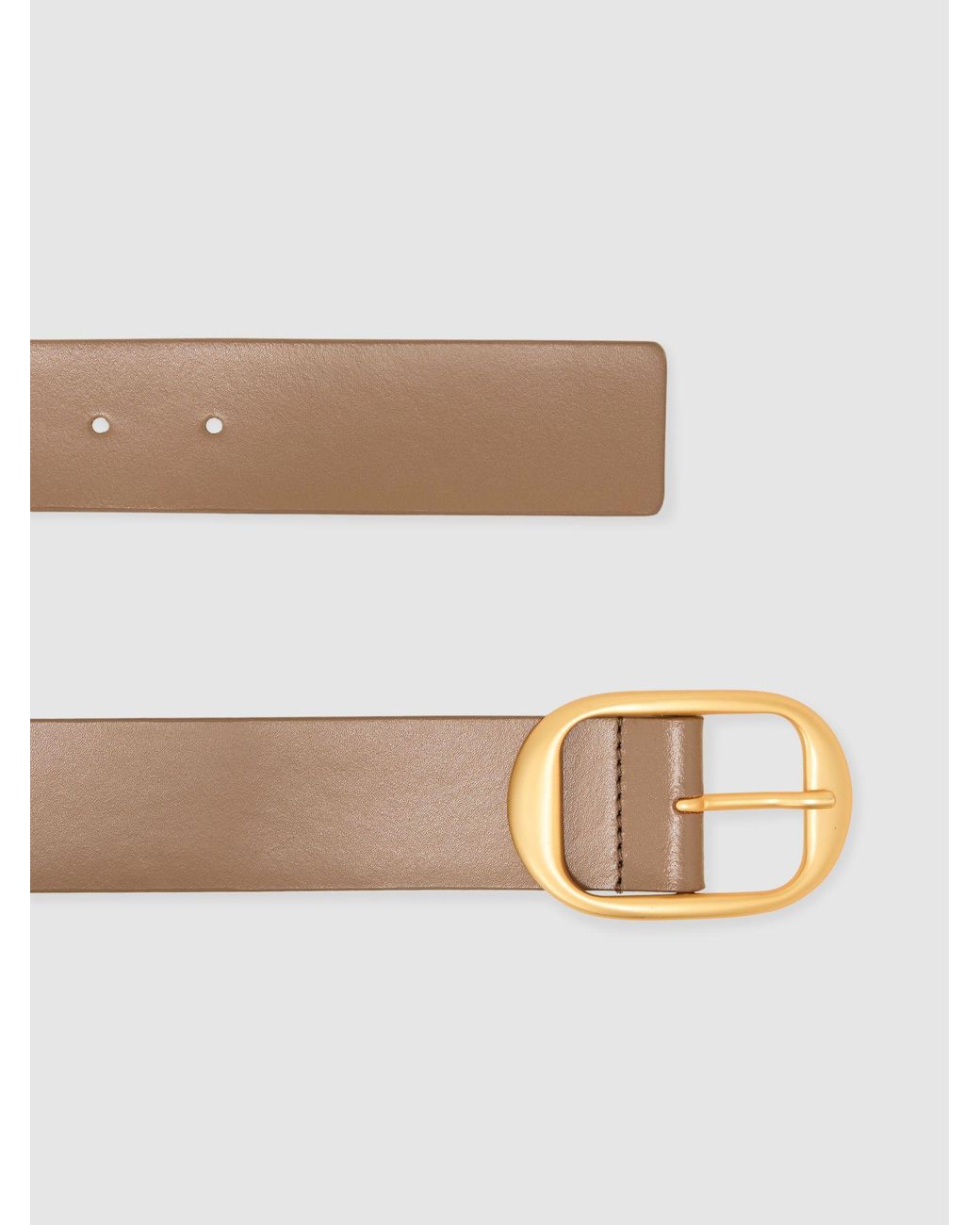 Reiss White Leather Oval-Buckle Belt