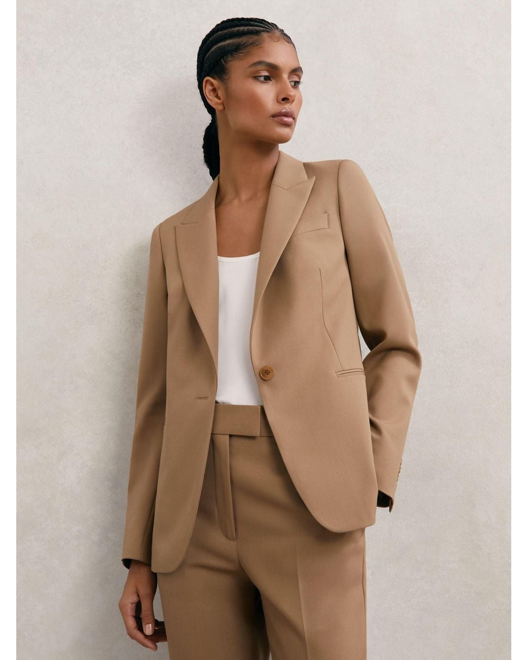 Reiss Natural Wool-Blend Single-Breasted Suit Blazer