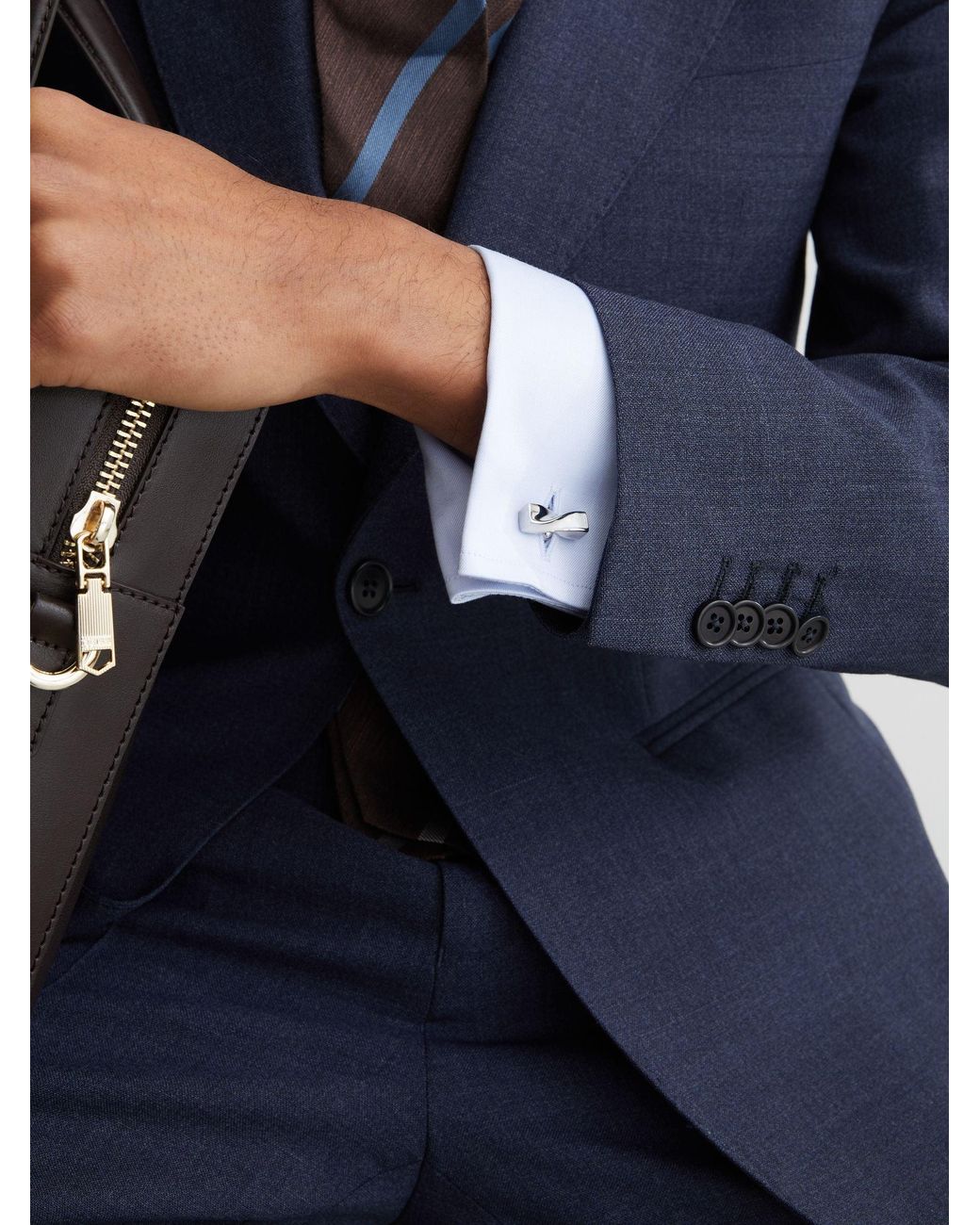 Reiss Blue Carrick & Twisted Bar Cufflinks for men