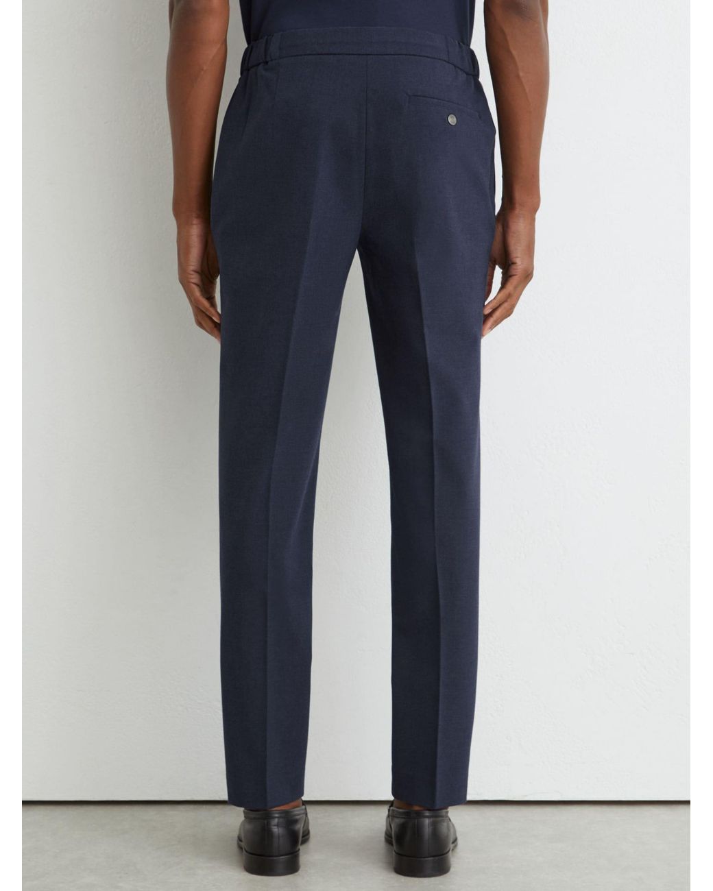 Reiss Blue Slim-Fit Stretch Drawstring Trousers for men